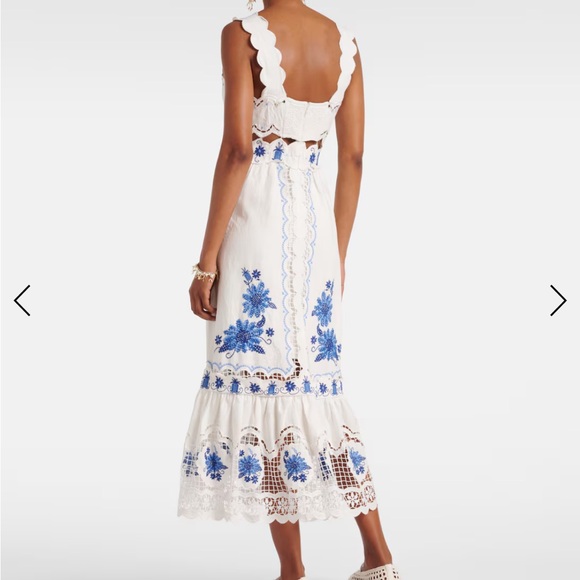 FARM Rio White and Blue Midi Dress - Picture 2 of 5